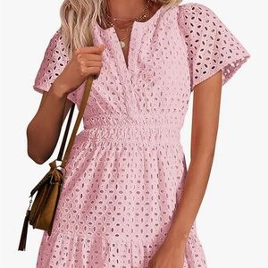 Pink Eyelet Dress Worn Once Size XL